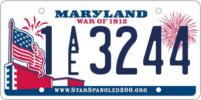 MD license plate 1AE3244