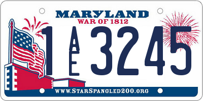MD license plate 1AE3245