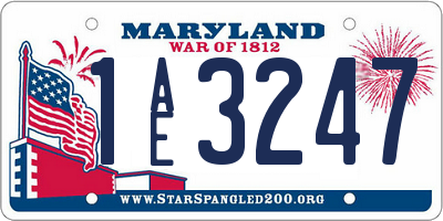 MD license plate 1AE3247