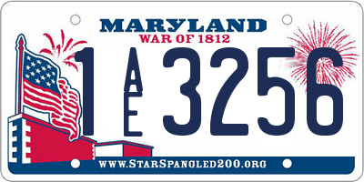 MD license plate 1AE3256
