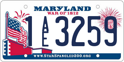 MD license plate 1AE3259