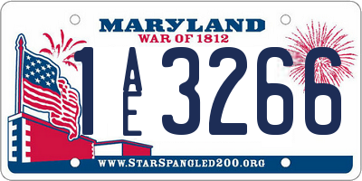 MD license plate 1AE3266