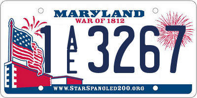 MD license plate 1AE3267
