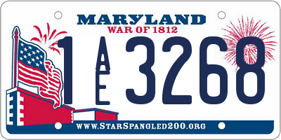 MD license plate 1AE3268