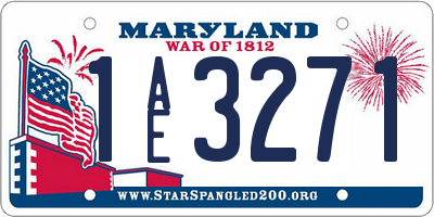 MD license plate 1AE3271