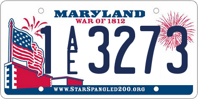 MD license plate 1AE3273