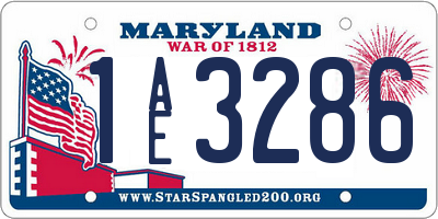 MD license plate 1AE3286