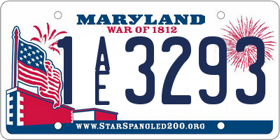MD license plate 1AE3293