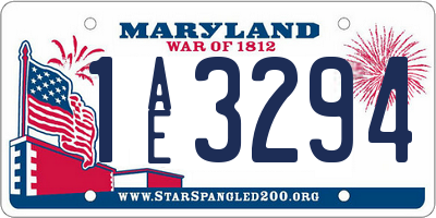 MD license plate 1AE3294