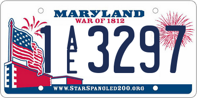 MD license plate 1AE3297