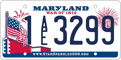 MD license plate 1AE3299