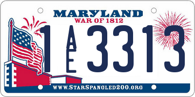 MD license plate 1AE3313