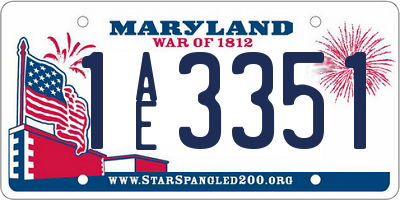 MD license plate 1AE3351