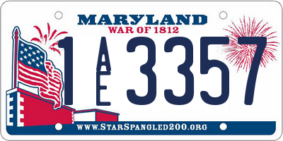 MD license plate 1AE3357