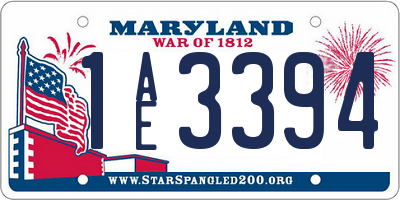 MD license plate 1AE3394