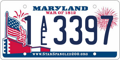 MD license plate 1AE3397