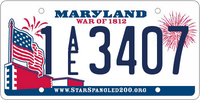 MD license plate 1AE3407