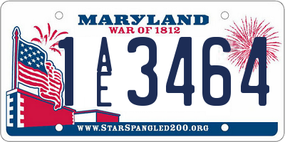 MD license plate 1AE3464