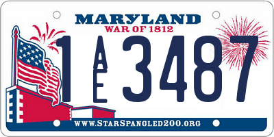 MD license plate 1AE3487