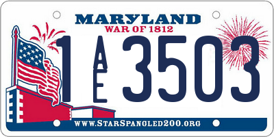 MD license plate 1AE3503