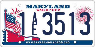 MD license plate 1AE3513