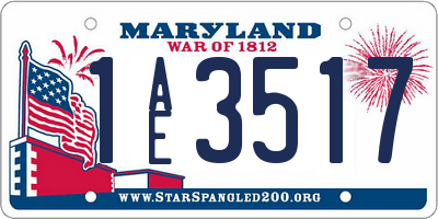 MD license plate 1AE3517