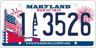 MD license plate 1AE3526