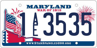 MD license plate 1AE3535
