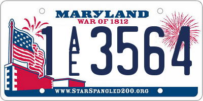 MD license plate 1AE3564
