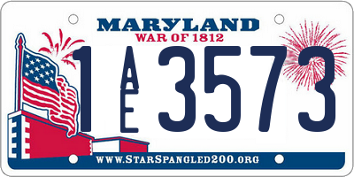 MD license plate 1AE3573