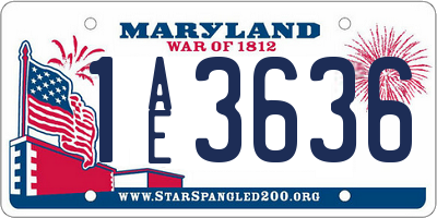 MD license plate 1AE3636