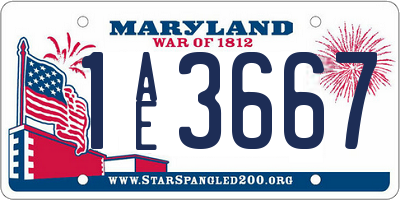MD license plate 1AE3667