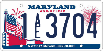 MD license plate 1AE3704