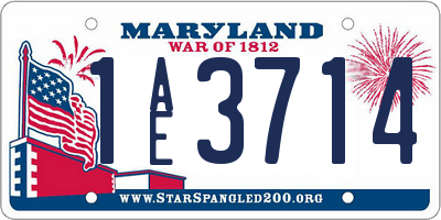 MD license plate 1AE3714