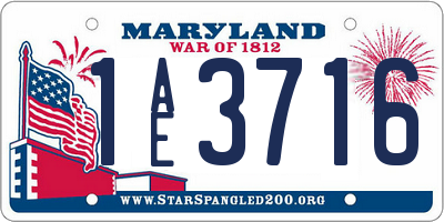 MD license plate 1AE3716