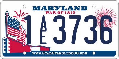 MD license plate 1AE3736
