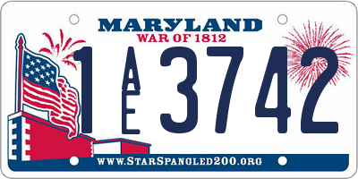 MD license plate 1AE3742