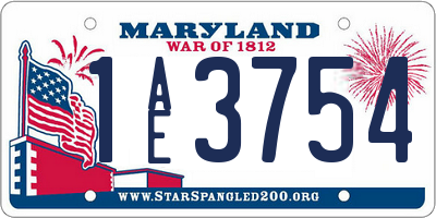MD license plate 1AE3754