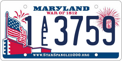 MD license plate 1AE3759