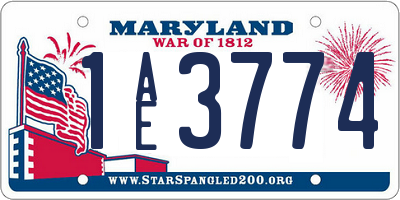 MD license plate 1AE3774