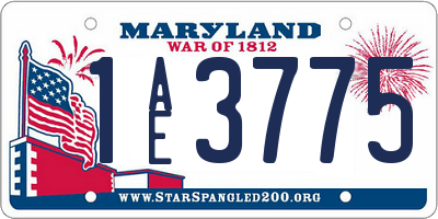 MD license plate 1AE3775