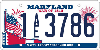MD license plate 1AE3786