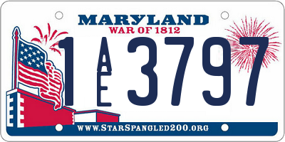 MD license plate 1AE3797