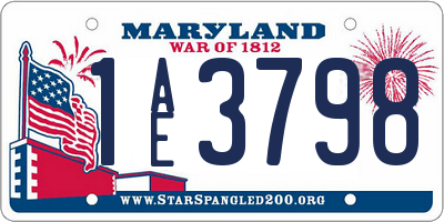 MD license plate 1AE3798