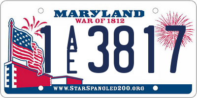 MD license plate 1AE3817
