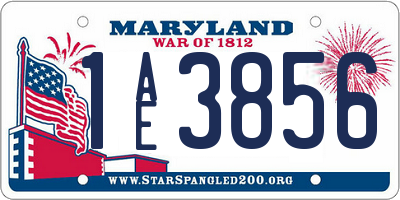MD license plate 1AE3856