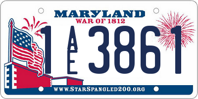 MD license plate 1AE3861