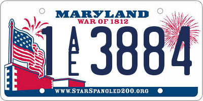 MD license plate 1AE3884