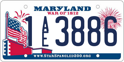 MD license plate 1AE3886