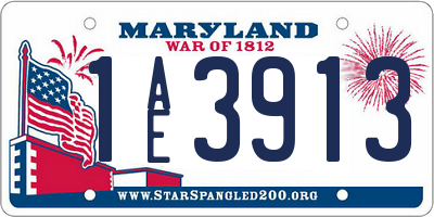 MD license plate 1AE3913